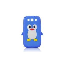 Custodia in silicone 3D - SAM i9300 Galaxy S3 Pinguin azzurra