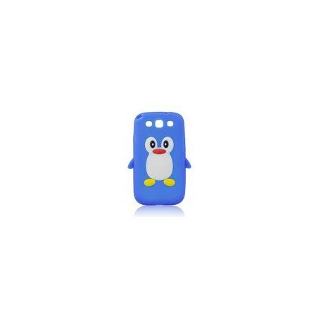 Custodia in silicone 3D - SAM i9300 Galaxy S3 Pinguin azzurra