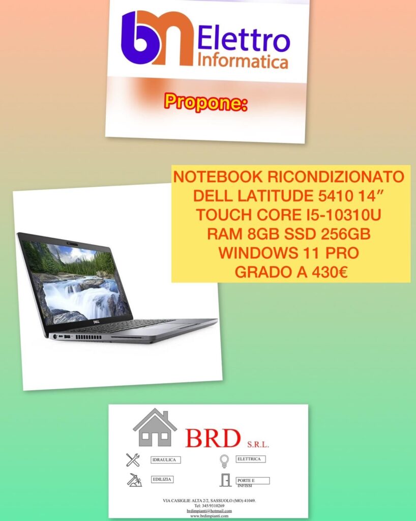 Portatile Touchscreen DELL Latitude 5410 14" i5-10310U